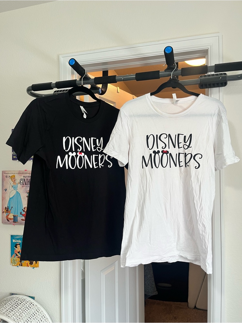 Lot of 2 Bundle Disney Mooners black and white t-shirts